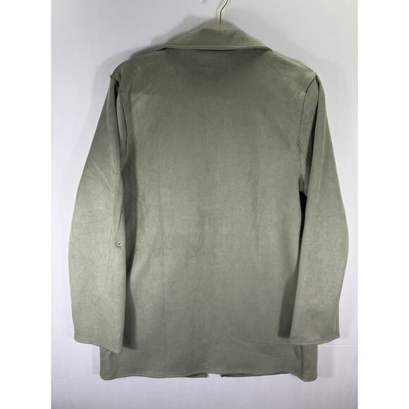 Love Tree faux suede trench coat light green Women’s Small - Picture 5 of 5